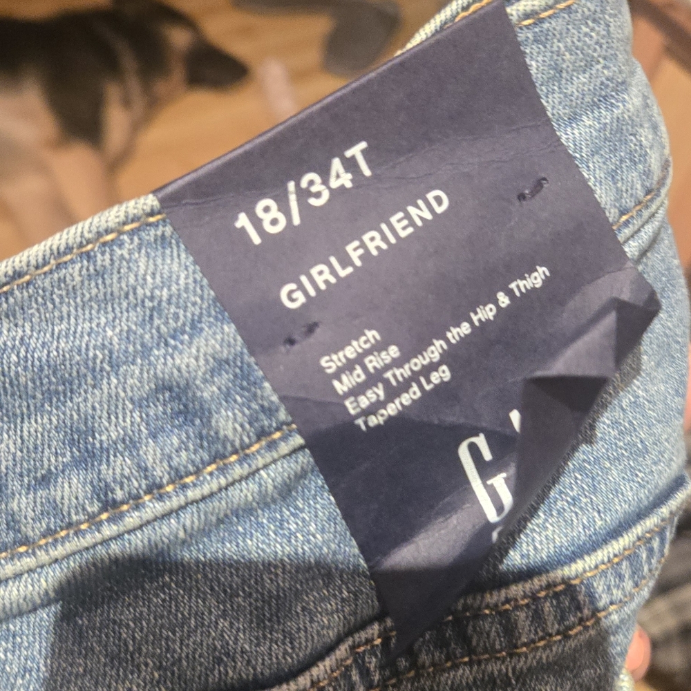 Gap Girlfriend NWT Jeans MEDIUM Blue Tall Size 18 - Picture 7 of 7